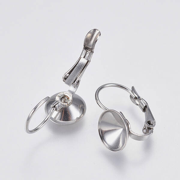 Tarnish Resistant 304 Stainless Steel Leverback Earring Settings