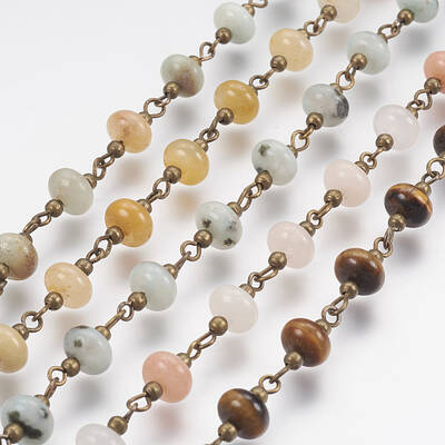 Natural Gemstone Handmade Beaded Chain