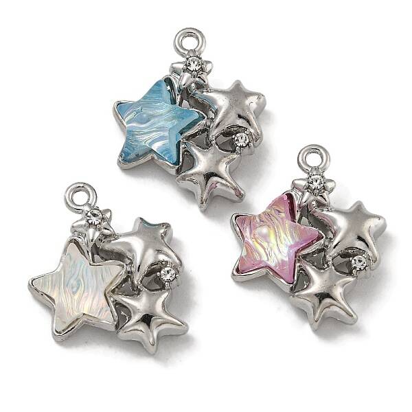 Rack Plating Alloy Rhinestone Pendants