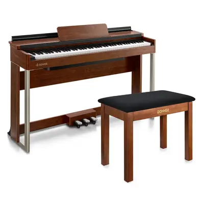 Donner DDP-200 Graded Hammer Action Digital Piano - Piano+Brown Bench / Brown