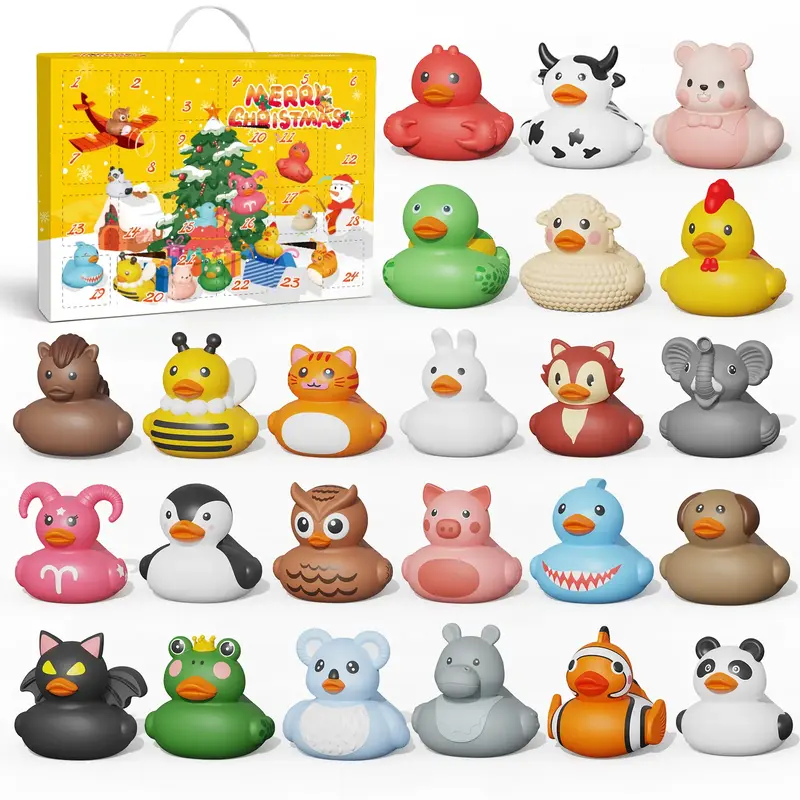 Advent Calendar Boys & Girls, 24 Days Christmas Countdown Calendar, Rubber Ducks Bath Toys, Toys for Toddler, Christmas & Bir...