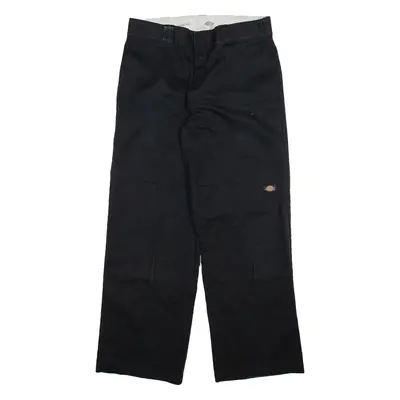 DICKIES Mens Trousers Black Loose Straight W32 L29