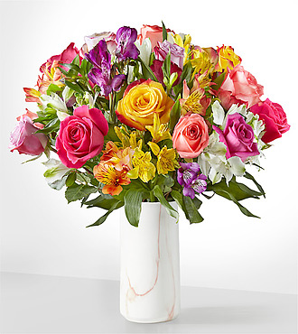 Smiles and Sunshine - Deluxe With Marble Vase - FedEx