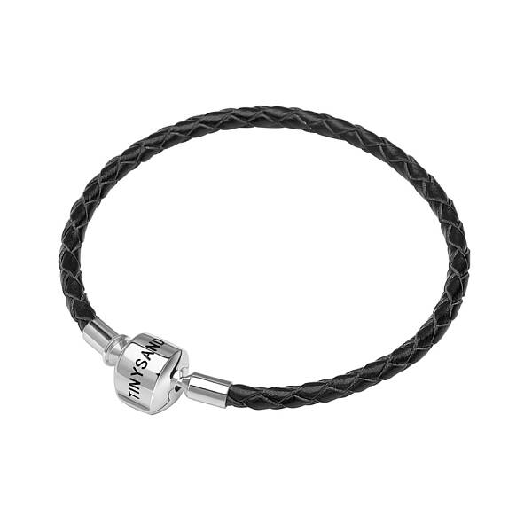 Rhodium Plated 925 Sterling Silver Braided Leather Bracelet Making
