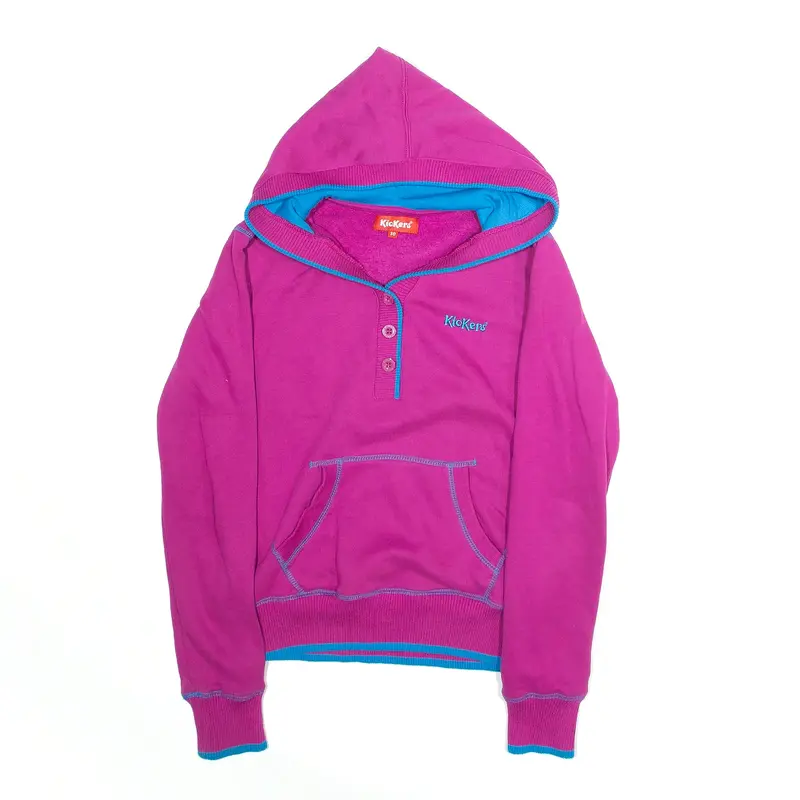 KICKERS Embroidered Purple Pullover Hoodie Womens M
