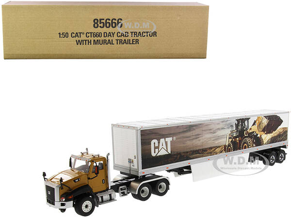 CAT Caterpillar CT660 Day Cab with Caterpillar Mural Dry Van Trailer \