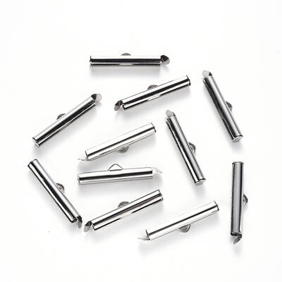 Non-Tarnish 304 Stainless Steel Slide On End Clasp Tubes