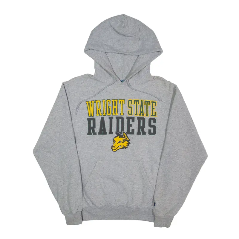 CHAMPION Wright State Raiders USA Hoodie Grey Pullover Mens S