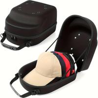 Outdoorfun Hard Travel Hat Carrying Case with Shoulder Strap Lightweight Durable Organizer for Baseball Caps Up to 6 Hats Bla...