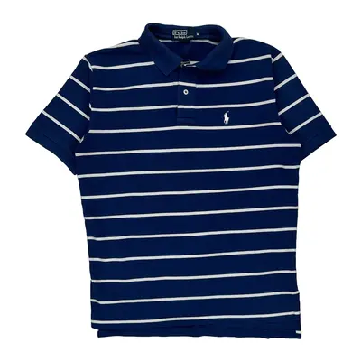 Polo By Ralph Lauren Striped Polo Shirt - Medium Blue Cotton
