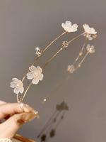 Flower & Rhinestone Decorated Tiara Headband, Elegant Faux Pearl Decor Hair Hoop for Wedding Bridal Party Formal Occasions, E...