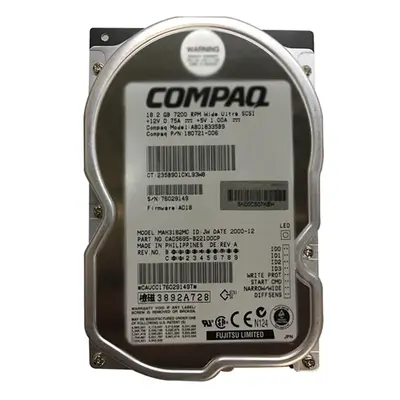 180721-006 HP 18.2GB Wide Ultra2 SCSI 7200 3.5-inch 1MB Hard Drive