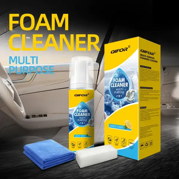 QIFOR Automotive Interior Foam Cleaner - Multi-purpose Cleaner with Complex Enzymes, Surfactants & Emulsifiers for Effective ...