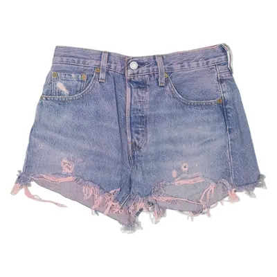 LEVI'S 501 BIG E Cut-Off Womens Denim Shorts Blue XS W25