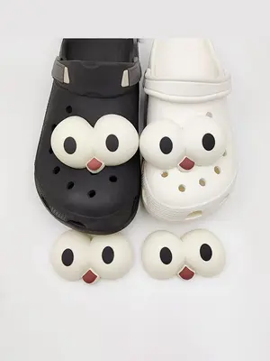 Cute Cartoon Eye Design Shoe Charms, Fashionable Novelty Shoes Decorations for Clogs, Stylish Shoes Accessories for Women & M...