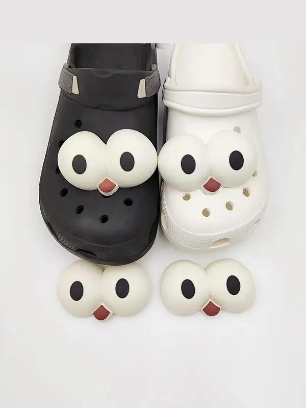Cute Cartoon Eye Design Shoe Charms, Fashionable Novelty Shoes Decorations for Clogs, Stylish Shoes Accessories for Women & M...