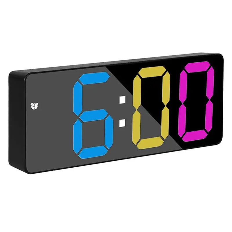 Digital Alarm Clock, LED Clock for Bedroom, Modern Desk Clock with Temperature Display, Adjustable Brightness, Voice Control,...