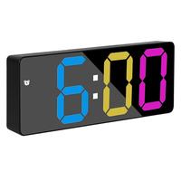 Digital Alarm Clock, LED Clock for Bedroom, Modern Desk Clock with Temperature Display, Adjustable Brightness, Voice Control,...