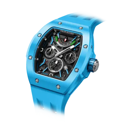 Tsar Bomba Men's Ceramic Automatic Watch | Blue | 45mm | Miyota 9100 Movement | Men's Luxury Timepiece | Atomic-Full TB8222