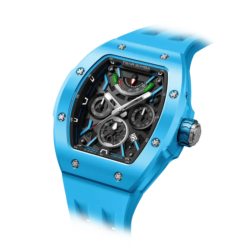 Tsar Bomba Men's Ceramic Automatic Watch | Blue | 45mm | Miyota 9100 Movement | Men's Luxury Timepiece | Atomic-Full TB8222