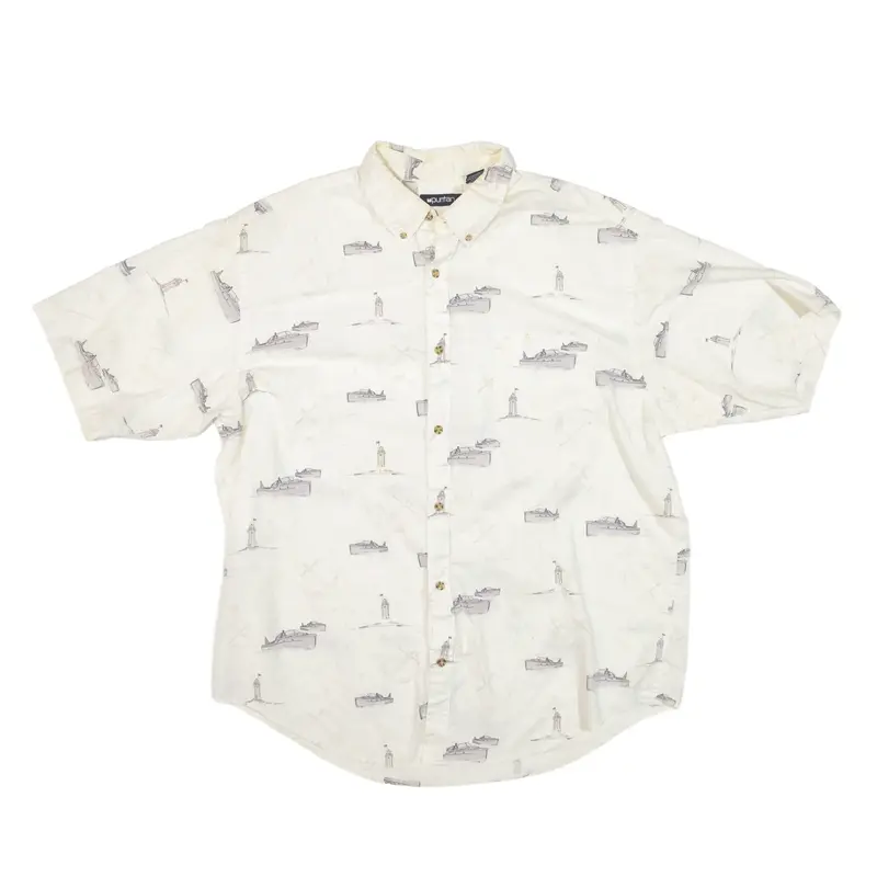 PURITAN Shirt Cream Short Sleeve Mens XL