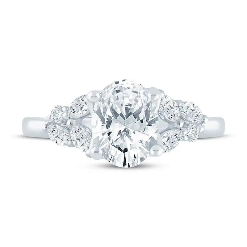 14K White Gold 1 to 3.5 CT.T.W. Marquise Cut Lab Created Diamond Engagement Ring D-VVS1 IGI Certified
