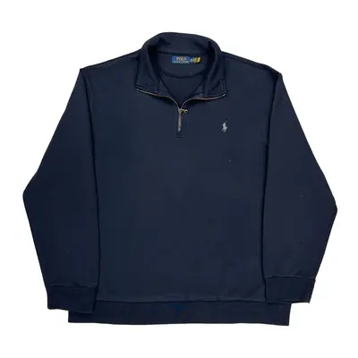 Polo By Ralph Lauren 1/4 Zip - 2XL Navy Polyester Blend