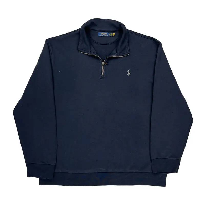 Polo By Ralph Lauren 1/4 Zip - 2XL Navy Polyester Blend