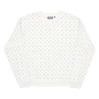 FILA Mens Sweatshirt White Crew Neck S