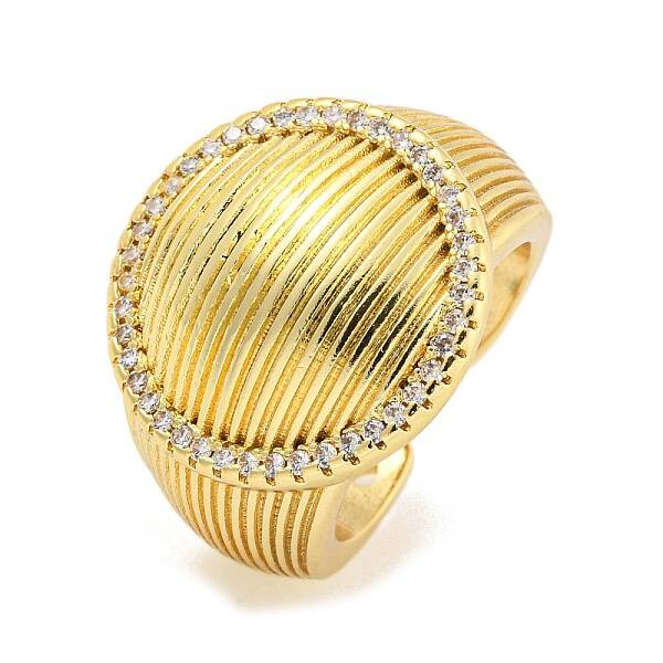Clear Cubic Zirconia Wide Open Cuff Ring