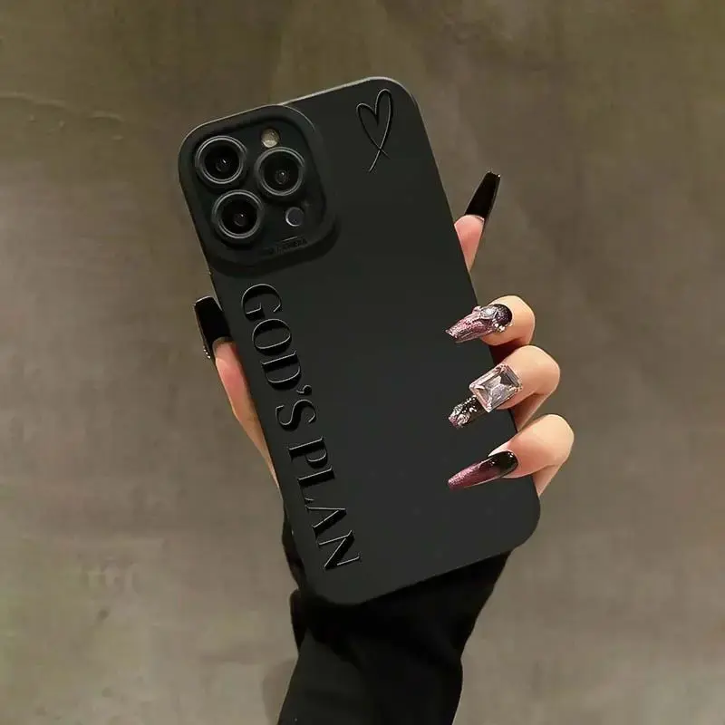 God's Plan Pattern Phone Case, Anti-drop Phone Protective Cover, Phone Accessory Compatible with iPhone 6 7 8 X XR XS 11 12 1...