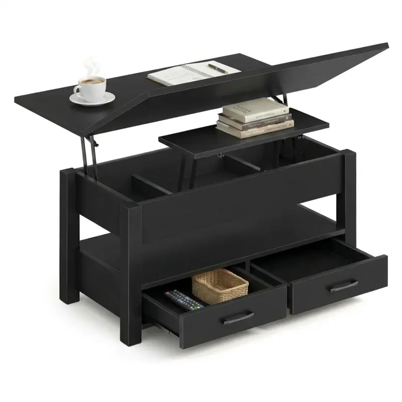Garvee Coffee Table Lift Top, Multi-Function Convertible Coffee Table with Drawers and Hidden Compartment, Converts to Dining...