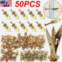 SJPACK 50X Self Drilling Anchors Screws Drywall Carbon Steel Hollow Wall Hook Expansion - Organiser