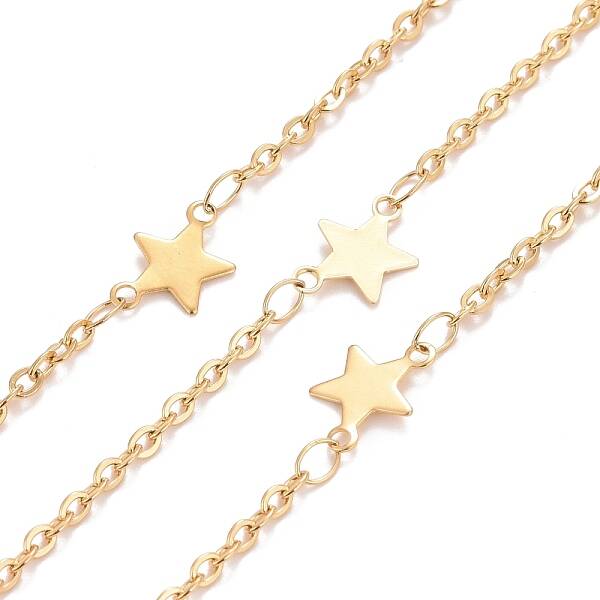 PVD Vacuum Plating 304 Stainless Steel Star Link Cable Chains