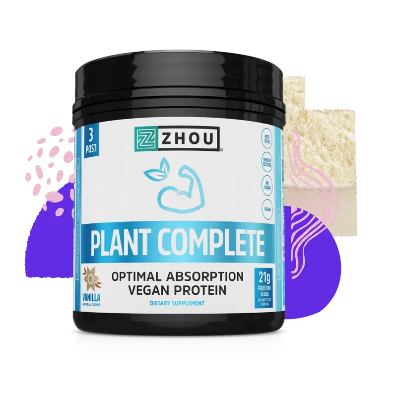 Plant Complete Optimal Absorption Vegan Protein with Shiitake Mushroom Mycelia 21g Amino Acids for Fitness Muscle Support Rec...