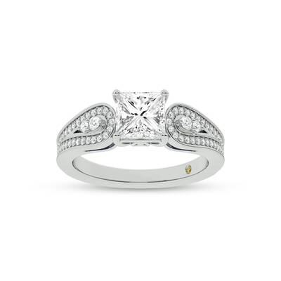 Cosma Mystical Princess Cut Lab Grown Diamond Engagement Ring | 14K White Gold 4 CT. TW.