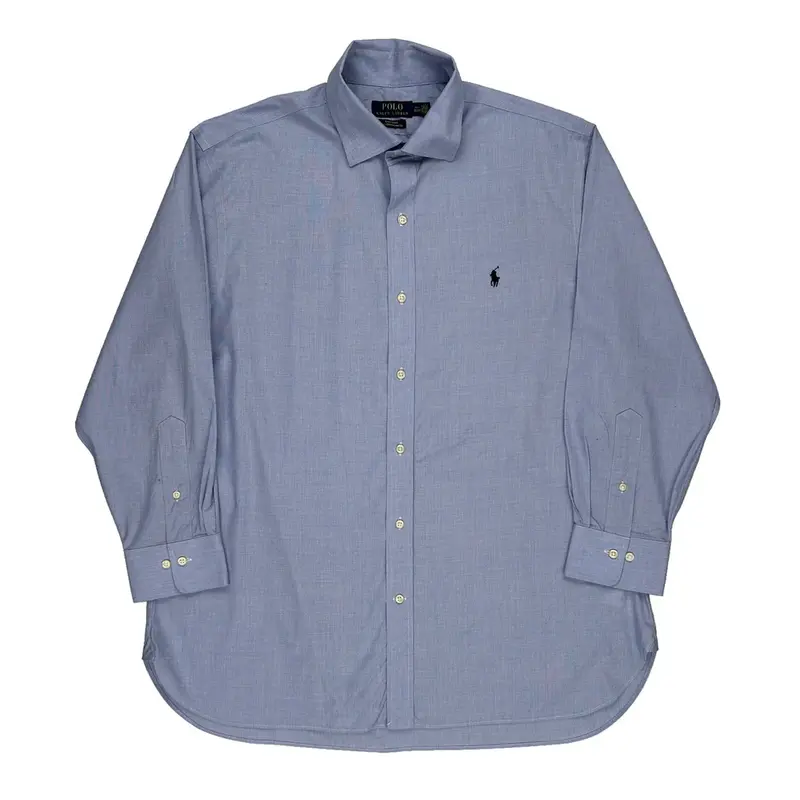 Easy Care Ralph Lauren Shirt - XL Blue Cotton | Size: x-large