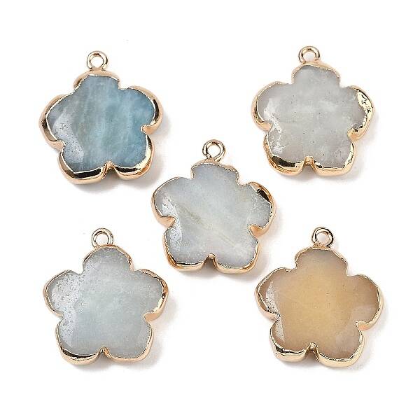 Natural Flower Amazonite Pendants
