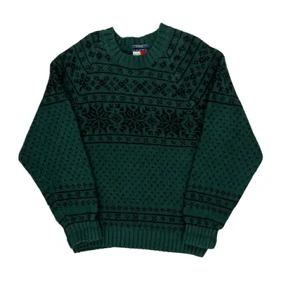 Tommy Hilfiger Jumper - Large Green Wool Blend