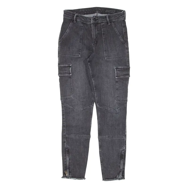ALL SAINTS Duran Cargo Womens Jeans Black Slim Skinny W26 L26