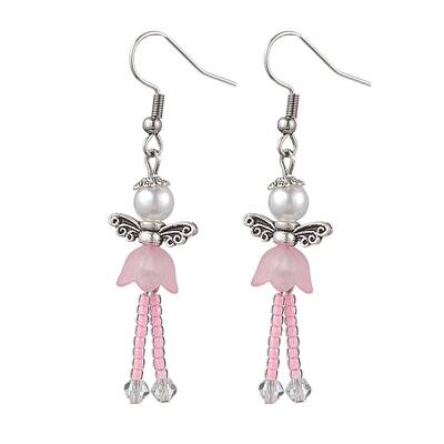 304 Stainless Steel Fairy Dangle Earrings