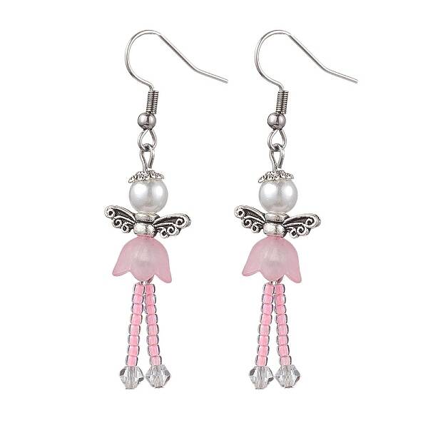 304 Stainless Steel Fairy Dangle Earrings