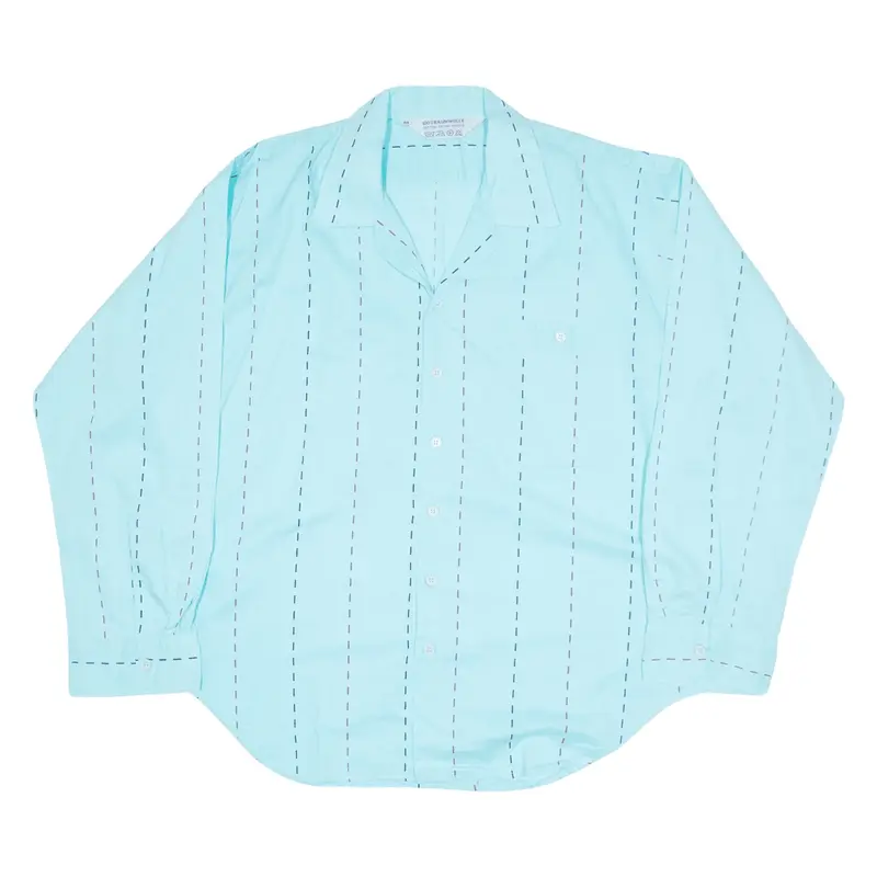 Shirt Blue Striped Long Sleeve Womens L