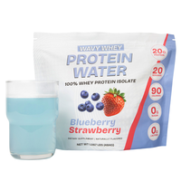 Wavy Whey Clear Protein Water Blueberry Strawberry 20 Servings 20G Protein 100% Grass Fed Whey Protein Isolate 90 Calories Fi...