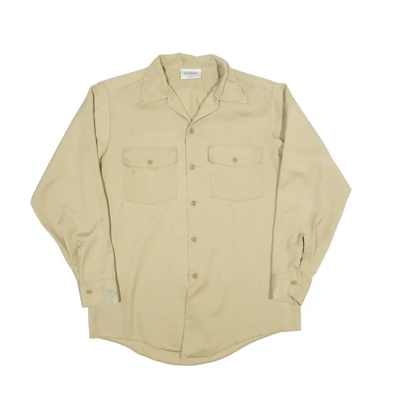 DICKIES Plain Shirt Beige Long Sleeve Mens M
