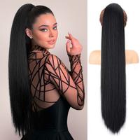 HIUSVO Ponytail Extension Claw 30 Inch Long Straight Pony Tail Clip in Claw Hair Extensions Natural Looking Synthetic Hairpie...