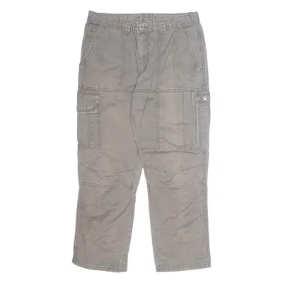 ROUNDER Cargo 3/4 Mens Trousers Grey Regular Straight 90s W32 L28