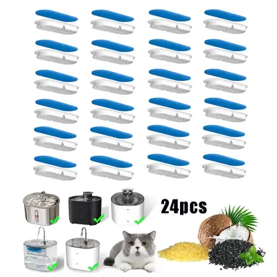 Cat Water Fountain Filter, 24pcs/set Replacement Filters for Various Pet Cat Water Fountains, Pet Feeding Supplies
