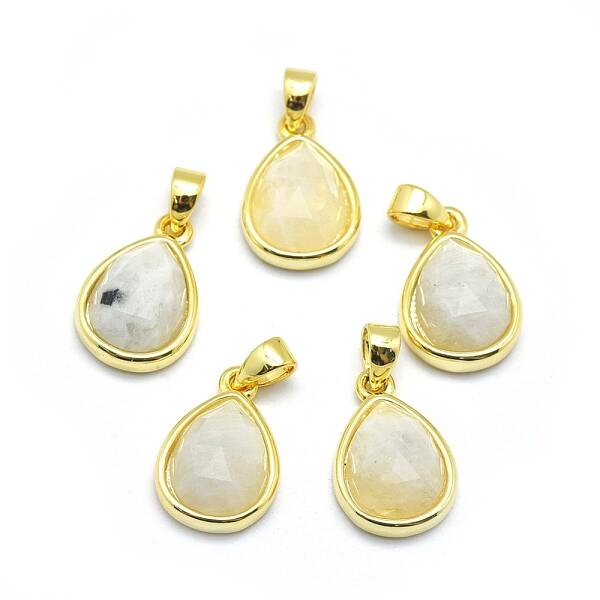 Natural Rainbow Moonstone Pendants