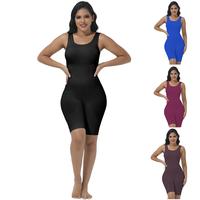 Soo slick Snatch me up playsuit for Women Tummy Control Seamless Ribbed Square Neck Rompers| One Piece Sleeveless Yoga Workou...